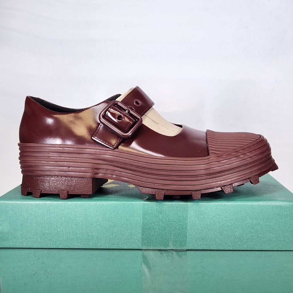 CamperLab Traktori Mary Jane Women Size 11 Burgundy Leather Platform Lug Sole